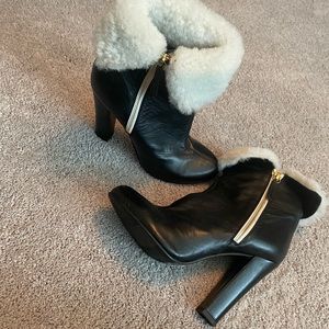 GIUSEPPE ZANOTTI faux fur ankle boots
